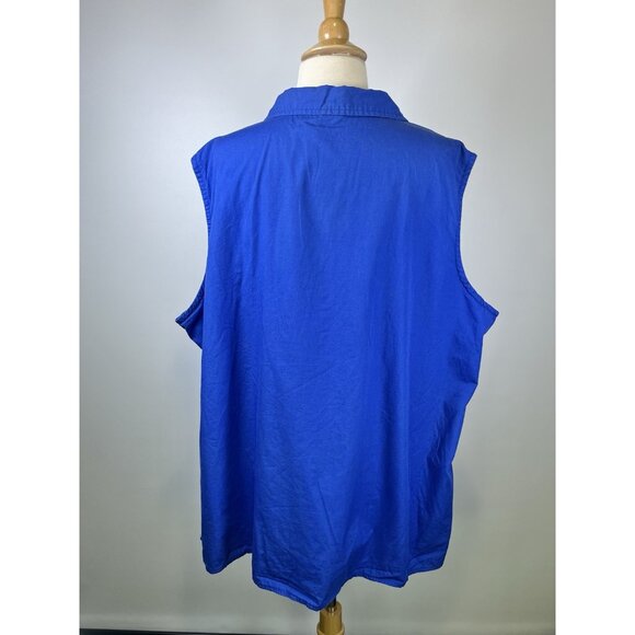 Disney Plus Vintage Blue Eeyore Embroidered Loyal Stars Button Up Tank 3X Summer - Picture 6 of 8